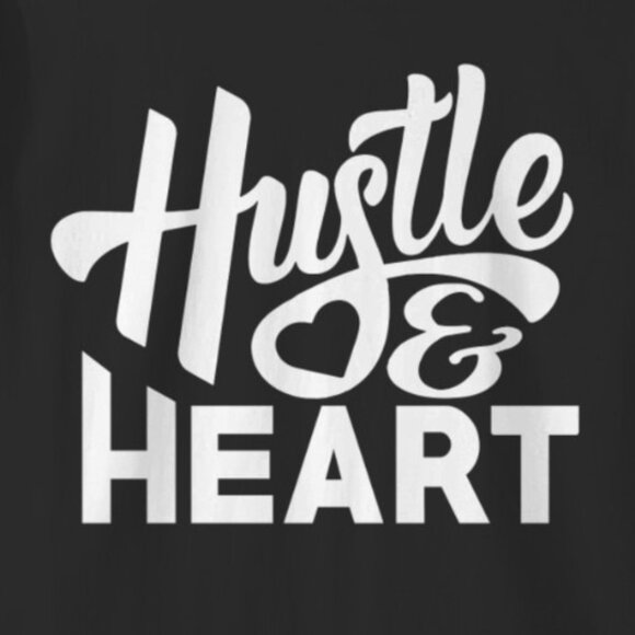 Hustle And Heart Motivational Shirt Positive Quote Gym Workout Graphic Tee - Picture 2 of 5